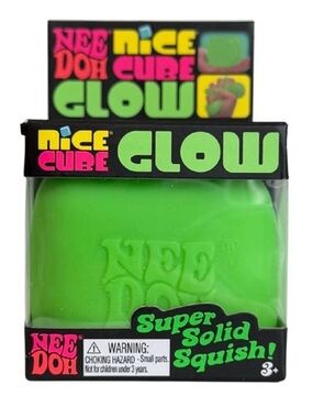 NeeDoh Nice Cube Glow Super Solid Squish - Green